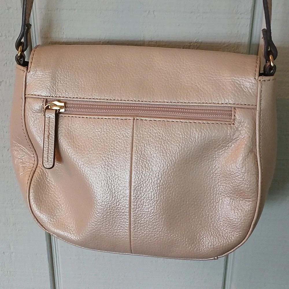 Tignanello Light Frosted Pink Leather Crossbody Bag - Picture 5 of 11